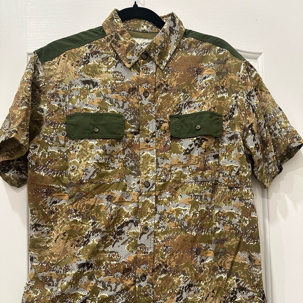 Tecovas Camouflage Button Down Shirt with Green Accents